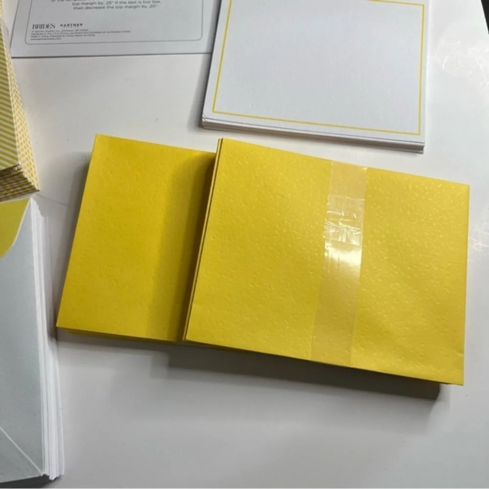 Wedding Bride & Groom Yellow & White Invitation Decoration Set New 6 Items